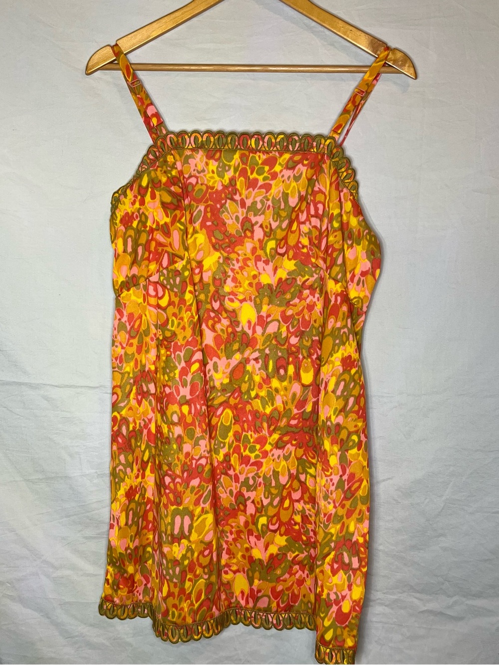 60s Vibrant Multicolor Summer Slip Dress